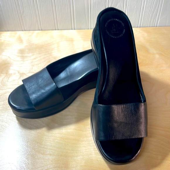 French Connection Shoes - French Connection Pepper Suede and Leather Platform Wedge Sandals
